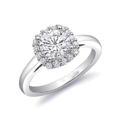 Natural  1.50 Carat Diamond Engagement Halo  Ring 14K White Gold