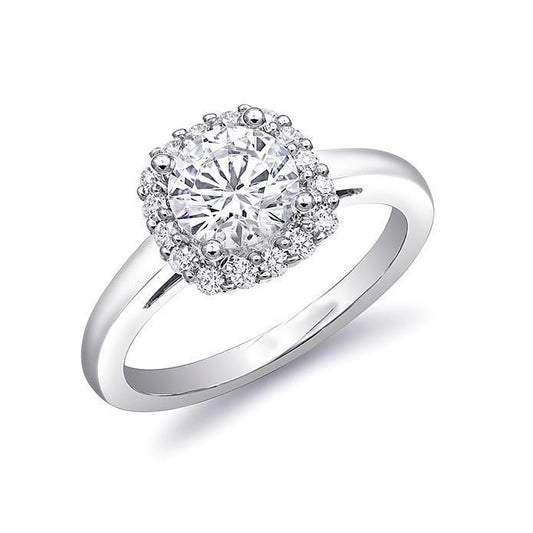 1.50 Carat Diamond Engagement Halo  Ring Gold 14K White Halo Ring