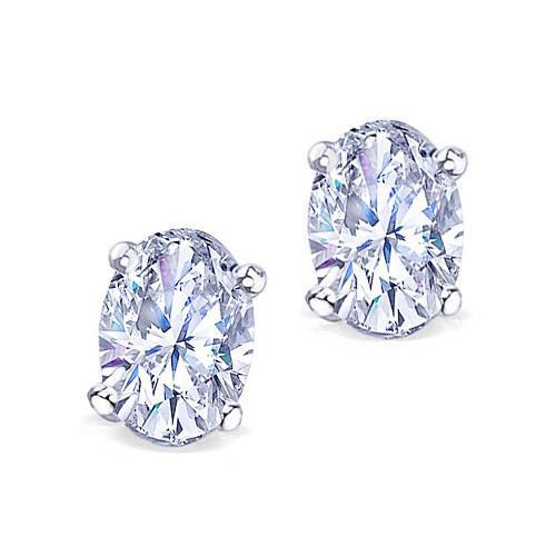 Fancy  F Vs1 Oval Cut Diamond White Gold Earrings Pair Stud Earrings