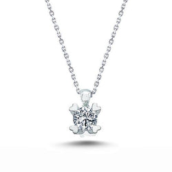 1.50 Carat Round Cut Diamond Pendant Necklace White Gold 14K