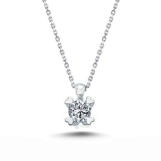 1.50 Carat F Vs1 Round Cut Diamond Pendant Necklace Gold White 14K Pendant