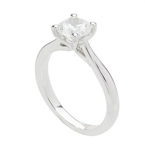Four Claws  Sparkling Vintage Style White Gold Diamond Solitaire Ring 