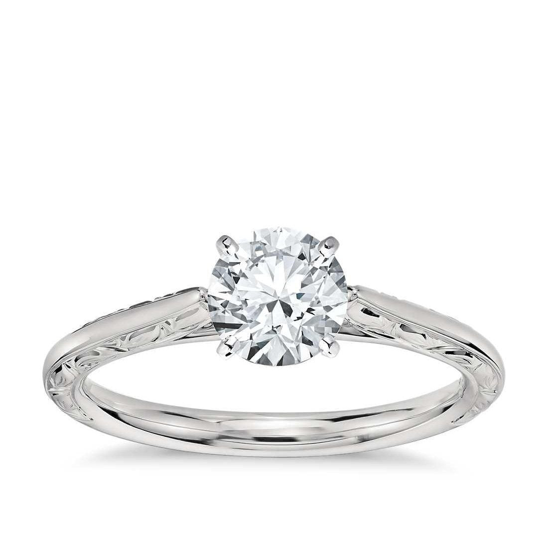 New Brilliant  High Quality Sparkling Unique Solitaire White Gold Diamond Ring 