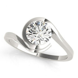 1.50 Carat Solitaire Round Diamond Engagement Ring White Gold 14K