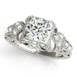 1.50 Carat Solitaire With Accents Diamond Vintage Style Ring