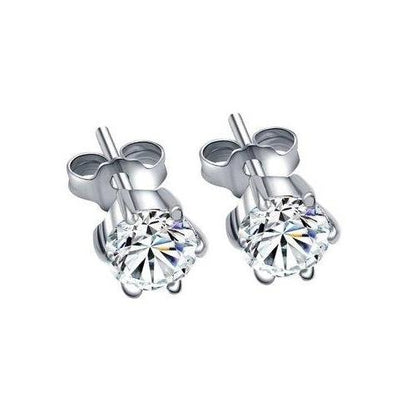 1.50 Carats Diamond Lady Stud Earrings Round Shape White Gold 14K Stud Earrings