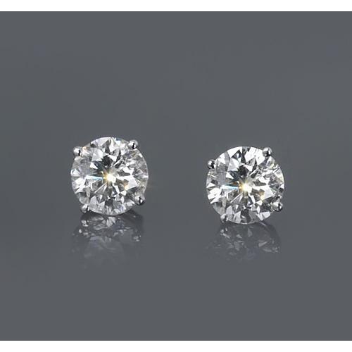 1.50 Carats Four Prong Woman Stud Earring White Gold 14K  F Vs1 Stud Earrings