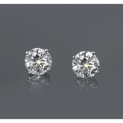 1.50 Carats Four Prong Woman Stud Earring White Gold 14K  F Vs1 Stud Earrings