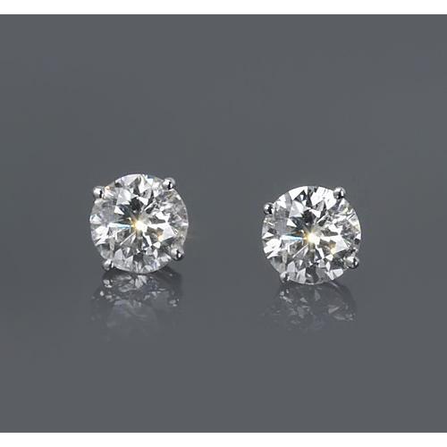 1.50 Carats Four Prong Woman Stud Earring White Gold 14K  F Vs1 Stud Earrings