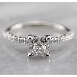 1.50 Carats Radiant Diamond Engagement Ring White Gold 14K