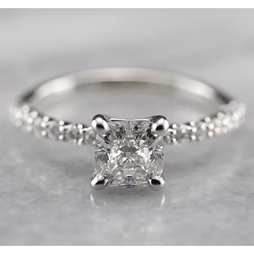 New Elegant Style  White Elegant Gold Diamond Solitaire Ring with Accents 