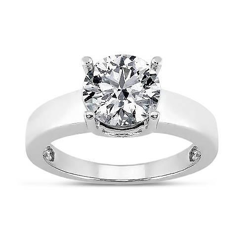 1.50 Carats Round Diamond Prong Setting Solitaire Ring White Gold 14K Solitaire Ring
