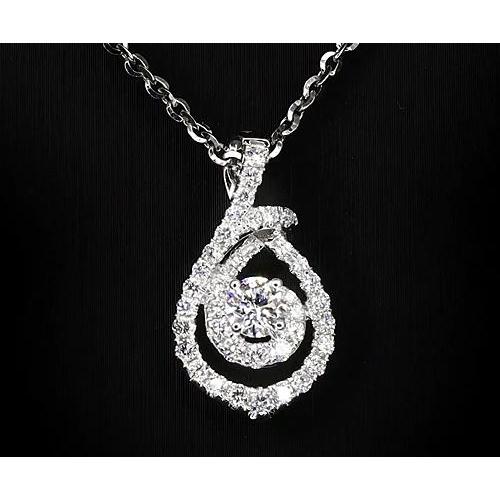 1.50 Carats Round Diamond Twirl Style Pendant F Vs1 Jewelry Pendant