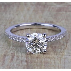 1.50 Carats Round Natural Earth Mined Diamonds Engagement Ring