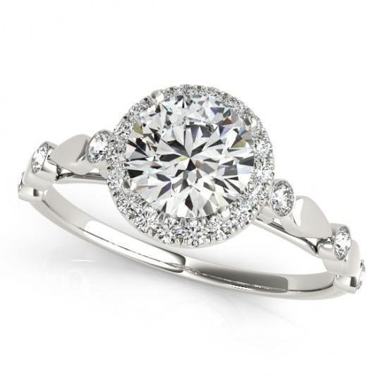 1.50 Carats Round Halo Diamonds Engagement Anniversary Ring Gold White 14K Halo Ring