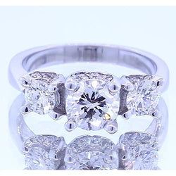 1.50 Carats Three Stone Engagement Ring 4 Prong Set Jewelry