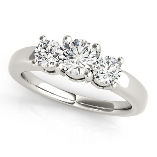 1.50 Carats Three Stone Round Cut Diamond White Gold 14K New Jewelry Ring Three Stone Ring