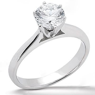 Woman's White Gold Weeding Anniversary Solitaire Diamond Ring 