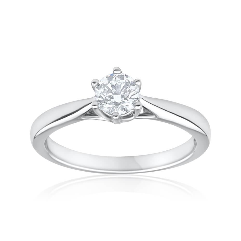 Six Prong Set Round Cut Diamond Solitaire Wedding Ring Solitaire Ring