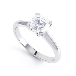 1.50 Ct Solitaire Asscher Diamond Engagement Ring White Gold 14K
