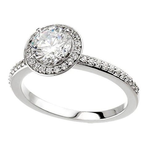 1.51 Carat Halo Diamonds Ring Halo White Gold 18K Halo Ring