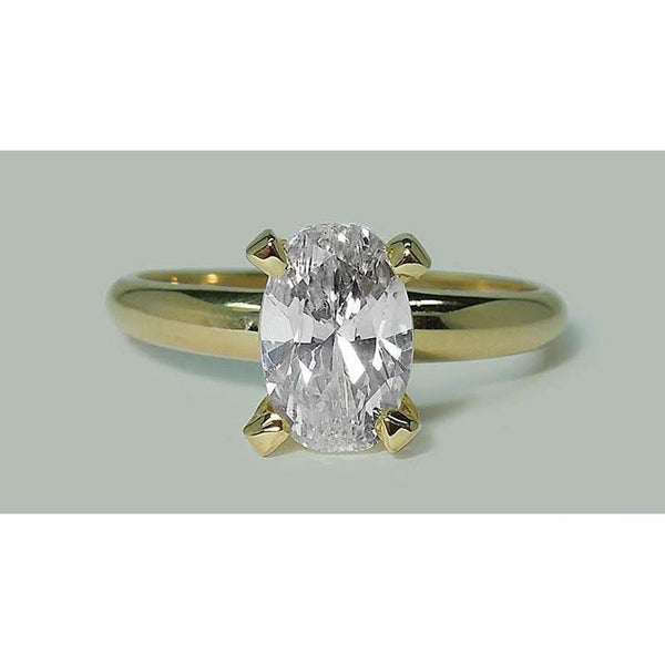 Yellow Gold Fancy Wedding Engagement White Gold Diamond Solitaire Ring 
