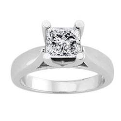 1.51 Carat Princess Diamond Solitaire Ring 4 Prong Setting White Gold