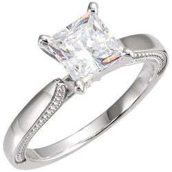 1.50 Carat Vintage Style Princess Diamond Solitaire Ring