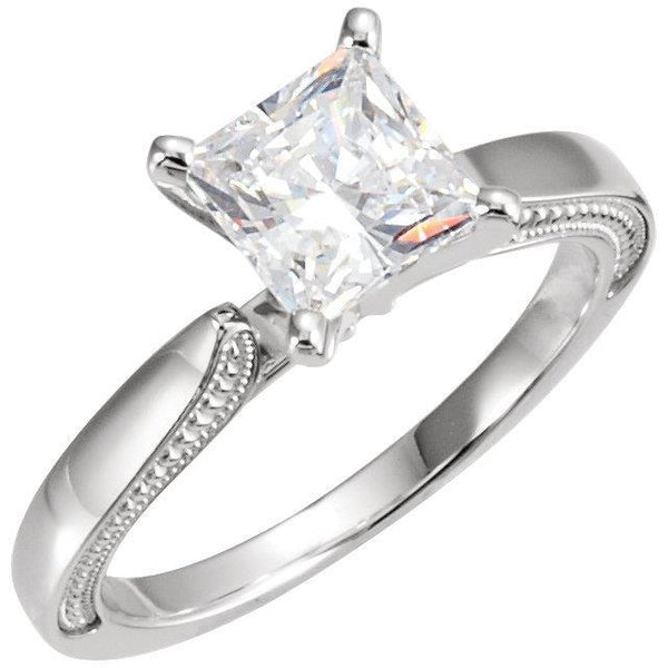 Vintage Style Princess Diamond Solitaire Ring