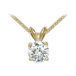 Diamond Solitaire Pendant With Chain 1.50 Ct. Yellow Gold Necklace