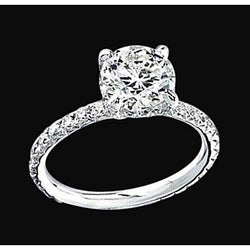 1.51 Ct. Diamond Ring Solitaire With Accents White Gold Jewelry New