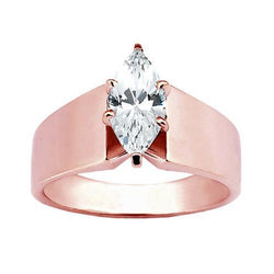 Real  1.50 Ct. Diamond Solitaire Engagement Ring Rose Gold