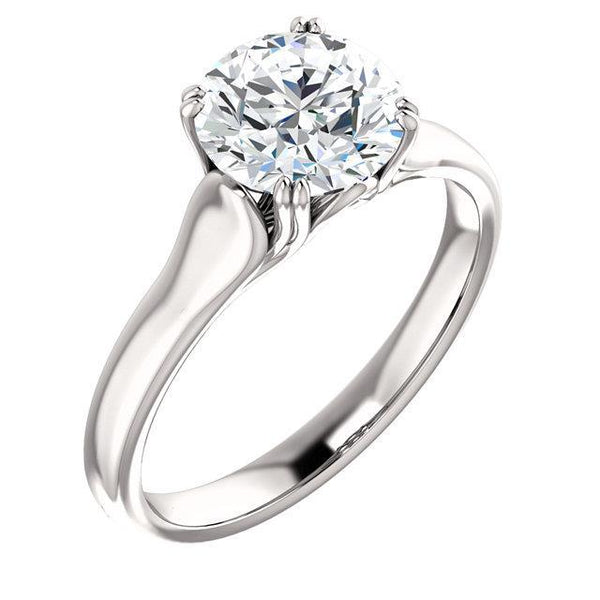 1.51 Ct Prong Setting Round Brilliant Diamond Solitaire Ring Gold Solitaire Ring