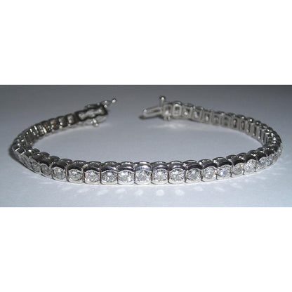 9.60 Carat Diamonds Tennis Bracelet Bezel Set Jewelry
