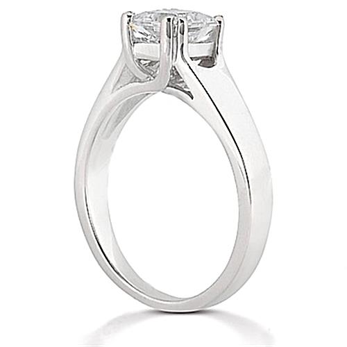 Princess Cut Diamond Solitaire Ring White Gold 14K