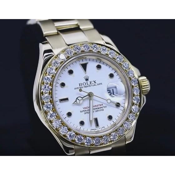 Midsize Datejust Rolex Watch Custom Diamond Bezel & Dial Ss Watch Bezel