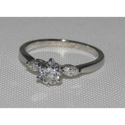 1.55 Carat Diamonds 3 Stone Engagement Ring Gold White