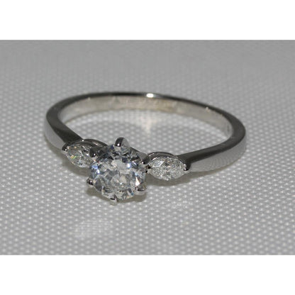 1.55 Carat Diamonds 3 Stone Engagement Ring Gold White Three Stone Ring