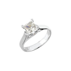 1.55 Carat Prong Setting Princess Natural Earth Mined Diamond Solitaire Ring