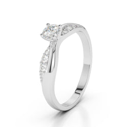 1.55 Carats Brilliant Cut Diamonds Anniversary Ring White Gold 14K
