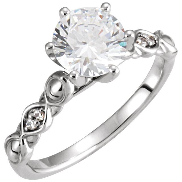  Unique Style White Sparkling Engagement White gold   Round Diamond Anniversary Ring  White Gold 