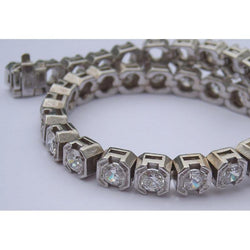 Real  15 Carats Vs Diamond Half Bezel New Tennis Bracelet