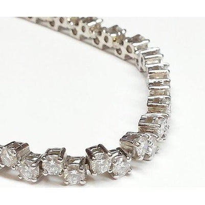 15 Ct Round Cut Lab Grown Diamond Tennis Bracelet White Gold 14K Fine Jewelry