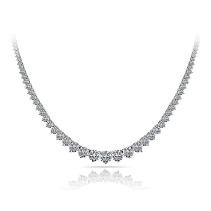 16 Carats Gorgeous Round Diamond Tennis Red Carpet Diamond Ladies Necklace White Gold 14K Necklace
