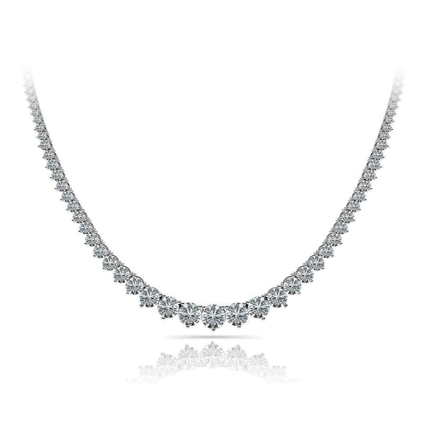 16 Carats Gorgeous Round Diamond Tennis Red Carpet Diamond Ladies Necklace White Gold 14K Necklace