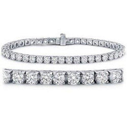 Real  8.40 Carats Round Brilliant Diamonds Tennis Bracelet