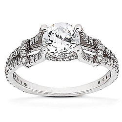 1.60 Ct. Diamond Solitaire With Accents Ring New Jewelry