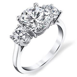 1.60 Ct Diamond Three Stone Wedding Ring 14K White Gold