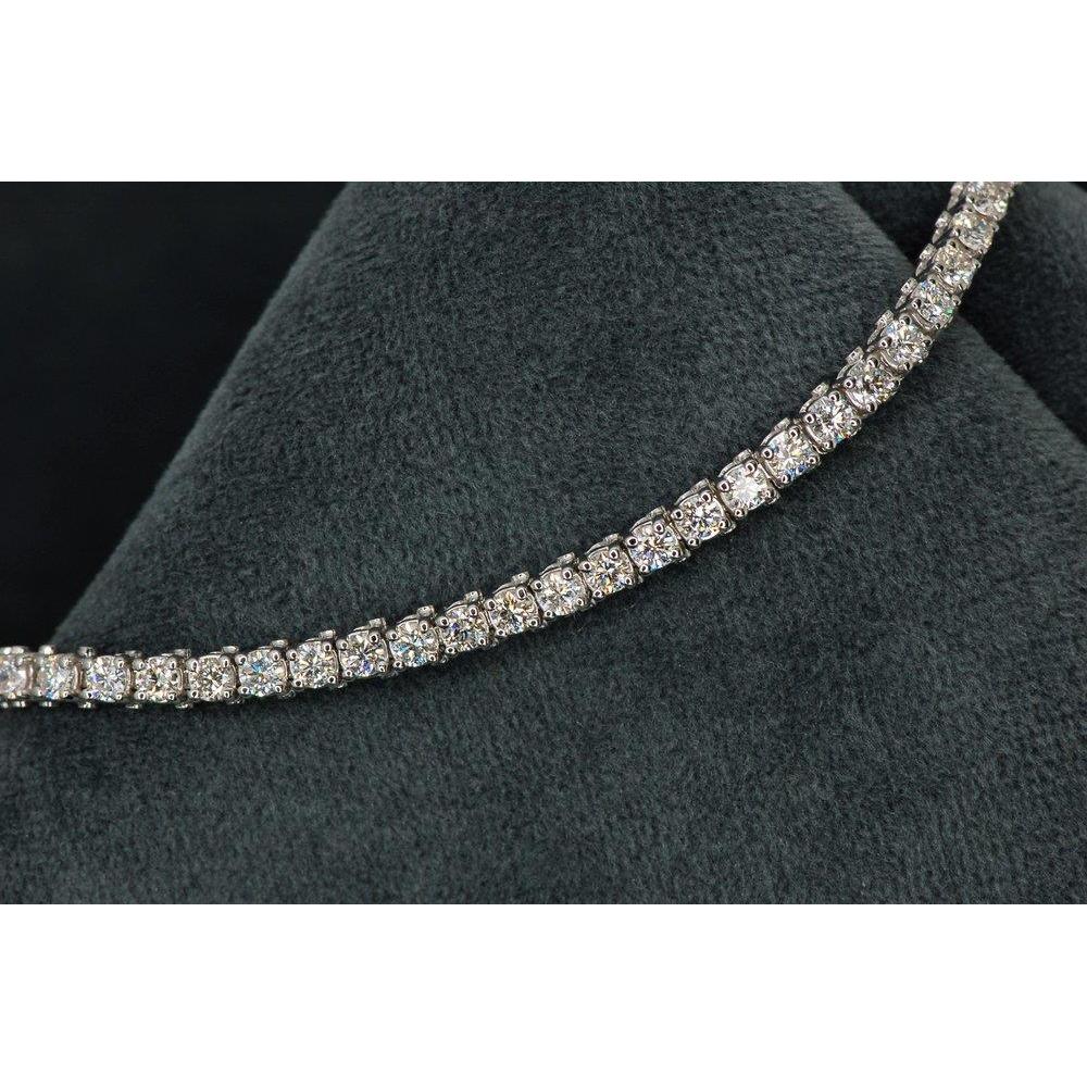16.72 Ct Round Cut Lab Grown Diamond Tennis Bracelet 10K White Gold