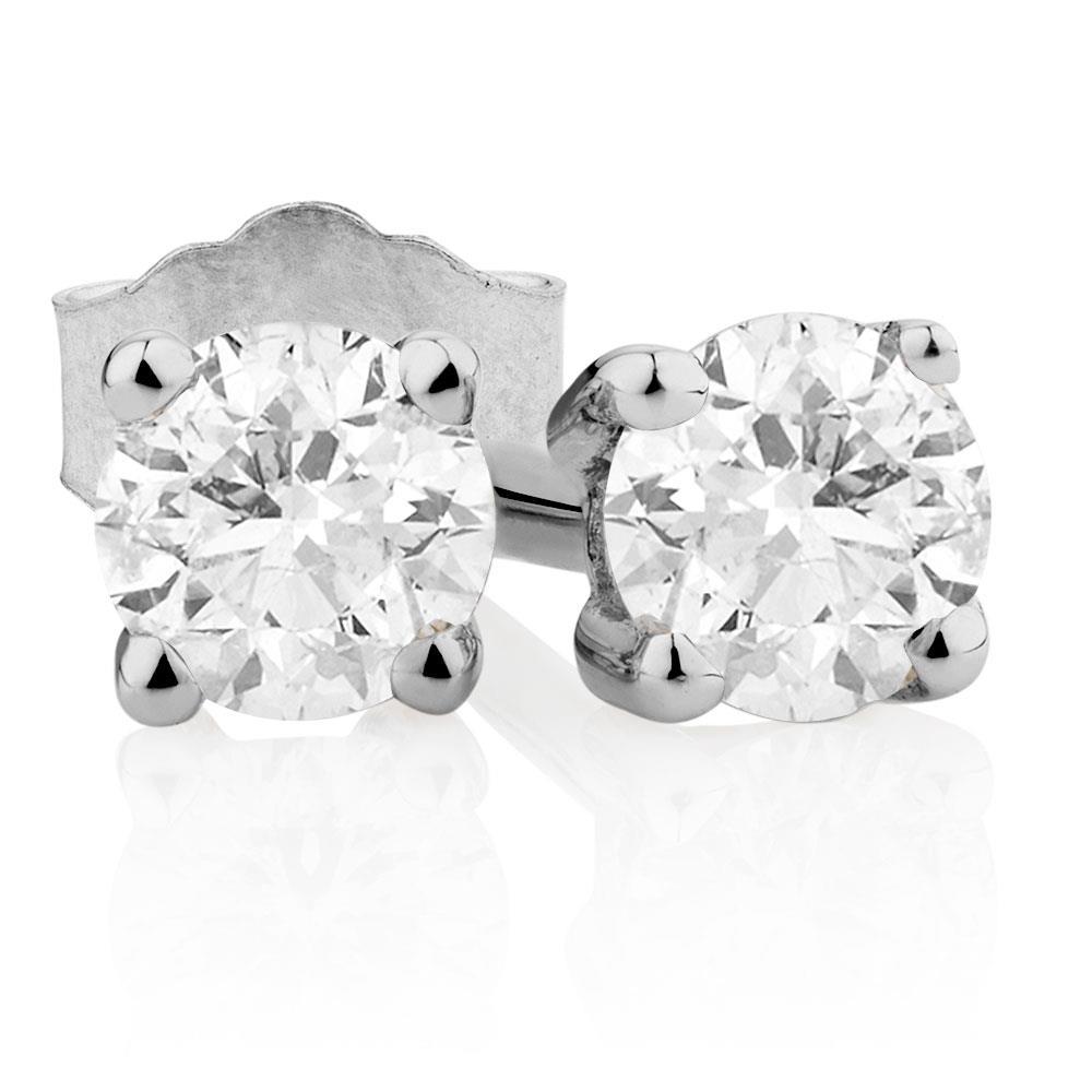 natural round diamond 1.60ct earring front view